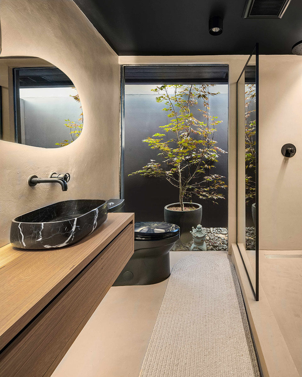 Microcement bathroom floor and walls for Beaumaris bathroom