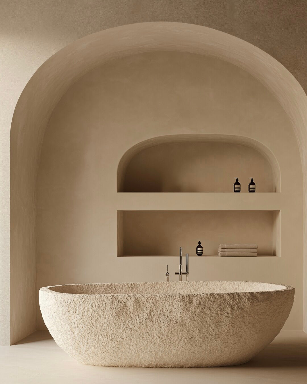 Microcement coating to floor and walls in Brighton home