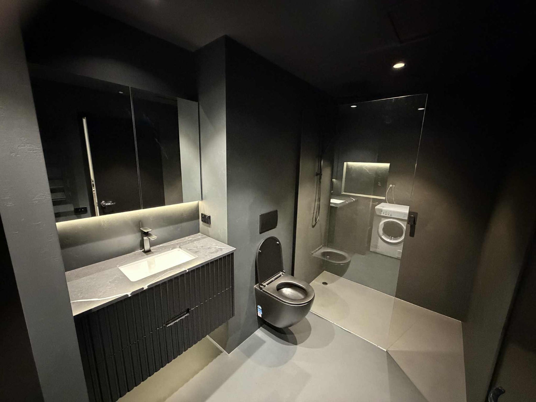 microcement bathroom in St Kilda Apartment