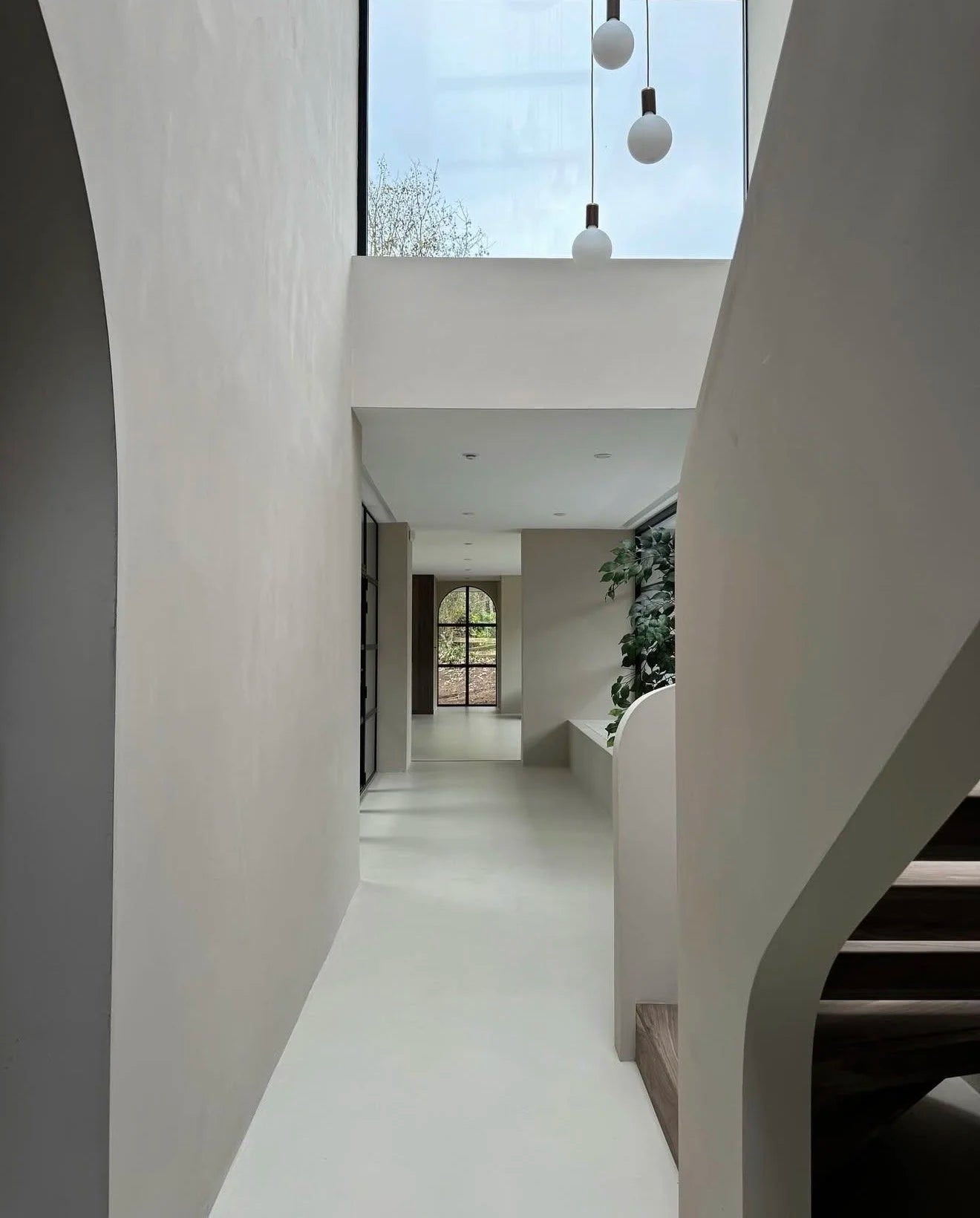 Microcement flooring installed over tiles (finished look)