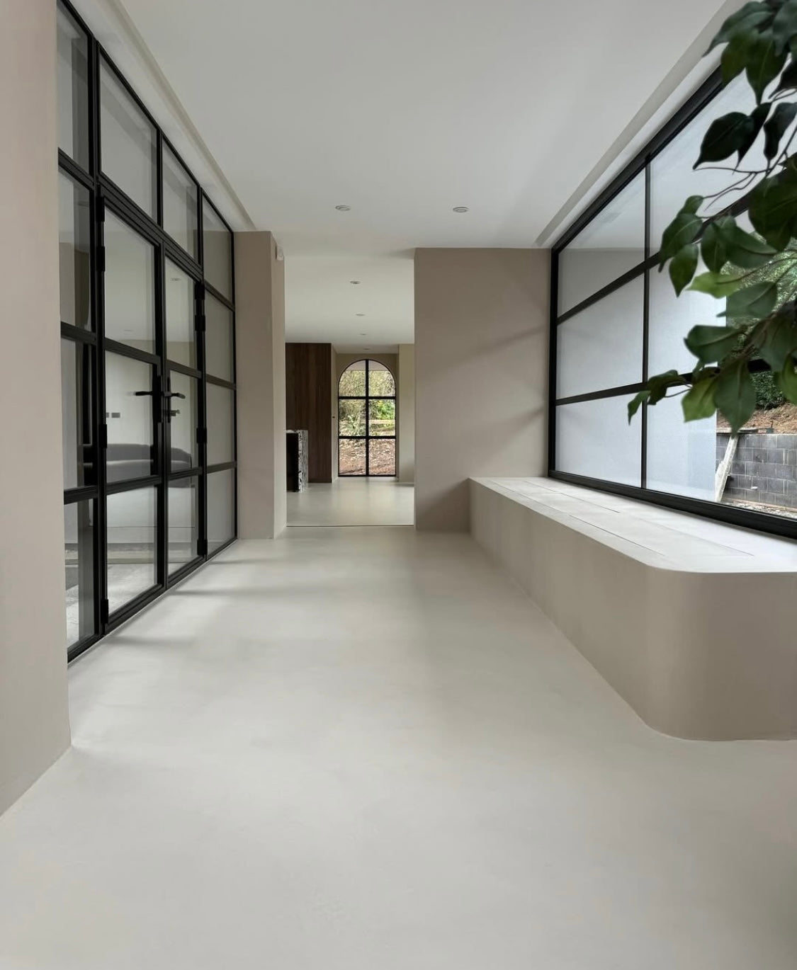 Seamless microcement flooring in Melbourne living area
