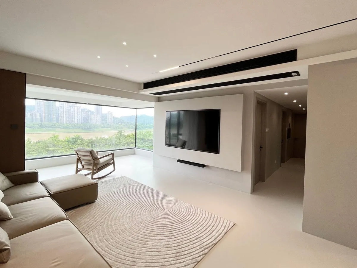 Seamless microcement flooring in a Port Melbourne home